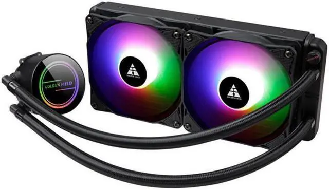 Alt view image 3 of 5 - Cross border Jinheda desktop computer integrated 240 water-cooled CPU heat sink ice blade 240 colorful temperature controlled silent fan