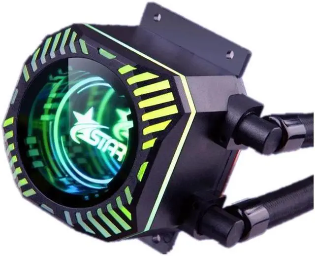 Alt view image 3 of 6 - Jinheda Desktop PC Host CPU Heat Sink Dragon Scale 360 ARGB Edition ARGB Divine Light Synchronous Silent Fan Integrated Water Cooling