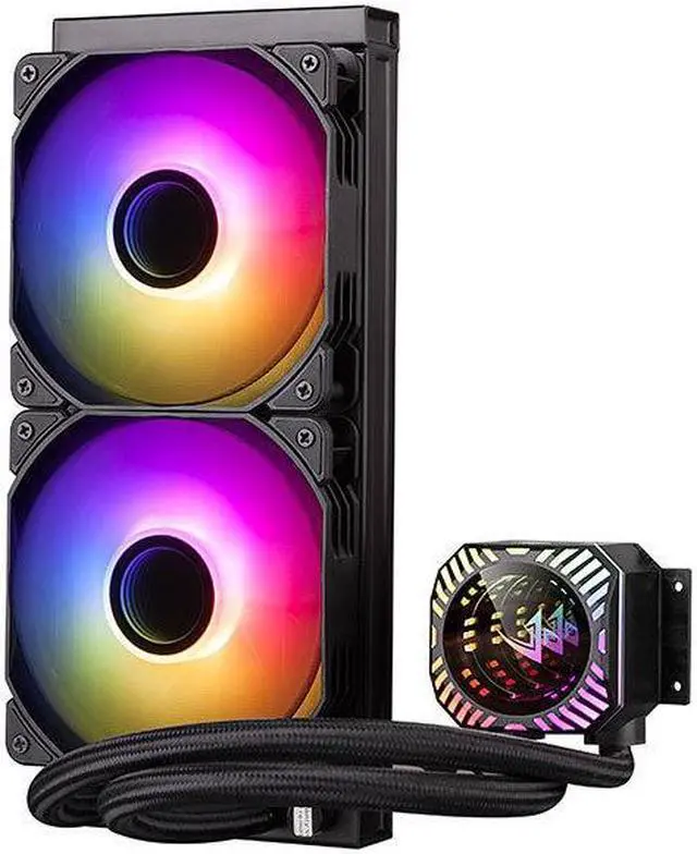Alt view image 5 of 6 - Jinheda Desktop PC Host CPU Heat Sink Dragon Scale 240 ARGB Edition ARGB Divine Light Synchronous Silent Fan Integrated Water Cooling