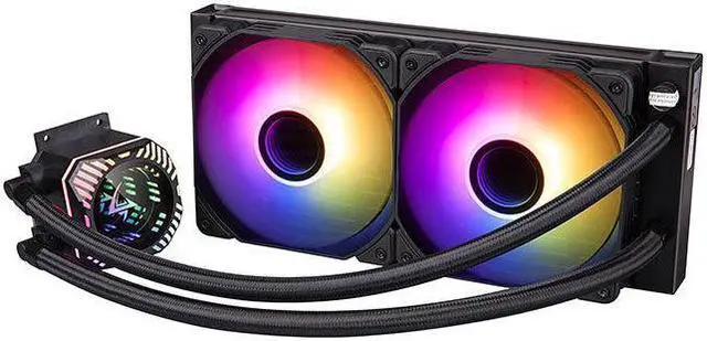 Alt view image 6 of 6 - Jinheda Desktop PC Host CPU Heat Sink Dragon Scale 240 ARGB Edition ARGB Divine Light Synchronous Silent Fan Integrated Water Cooling