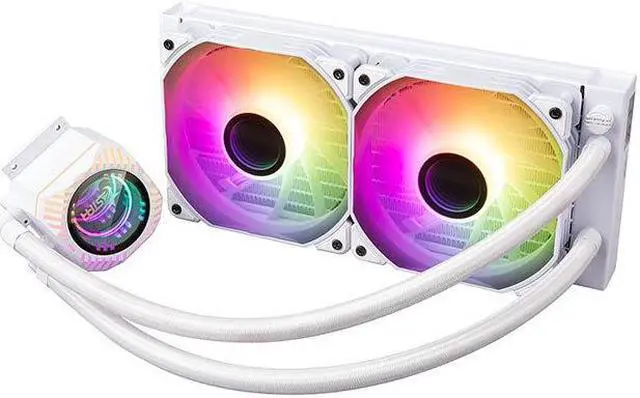 Alt view image 3 of 6 - Jinheda Desktop PC Host CPU Heat Sink Dragon Scale 240 ARGB Edition White ARGB Divine Light Synchronous Silent Fan Integrated Water Cooling