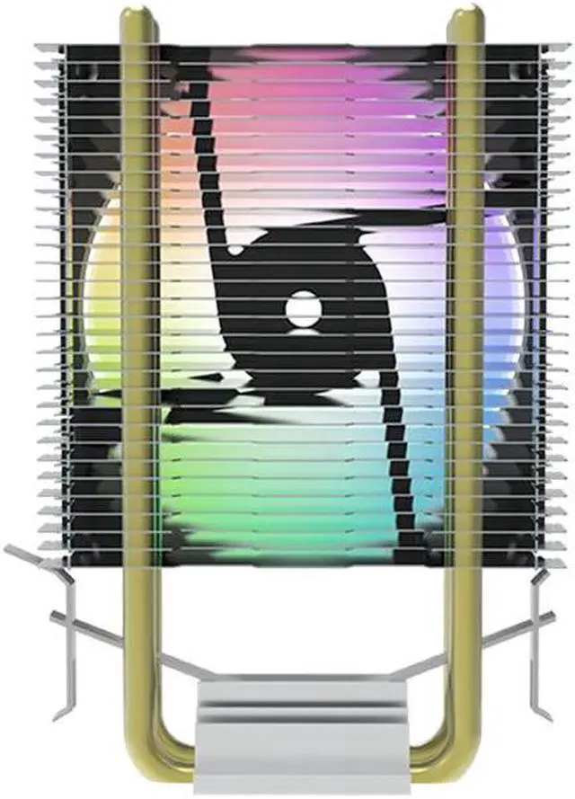 Alt view image 3 of 6 - Cross border desktop computer host CPU heat sink Ice Sword V90 multi platform air-cooled universal double copper tube silent colorful fan