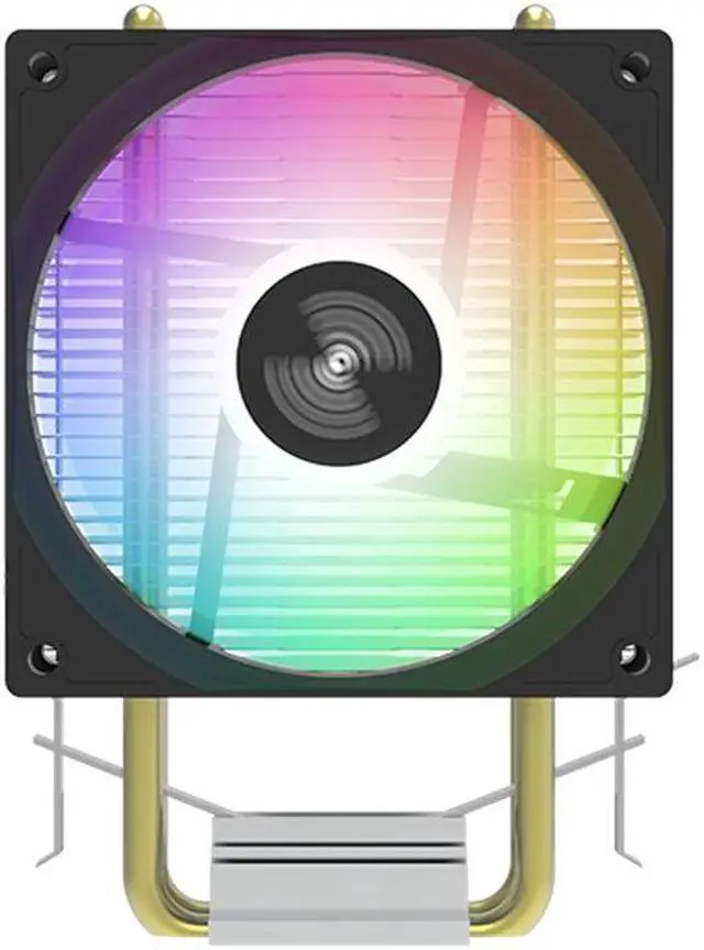 Alt view image 5 of 6 - Cross border desktop computer host CPU heat sink Ice Sword V90 multi platform air-cooled universal double copper tube silent colorful fan