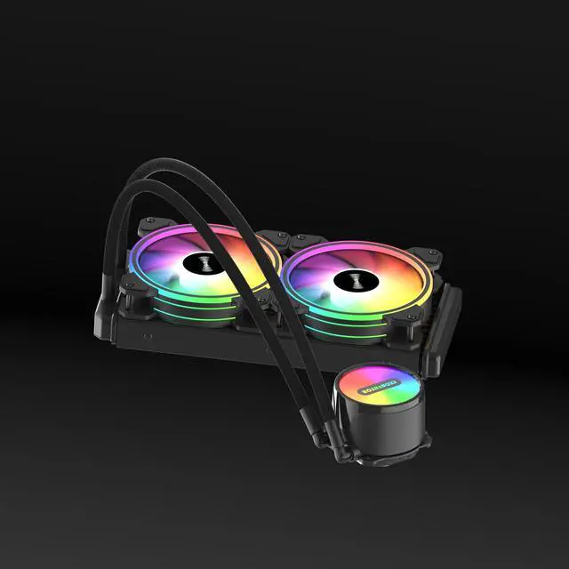 Alt view image 2 of 6 - Desktop computer, PC host, CPU integrated water-cooled heat sink, Lingjing 240 ARGB divine light synchronous mirrorless silent fan