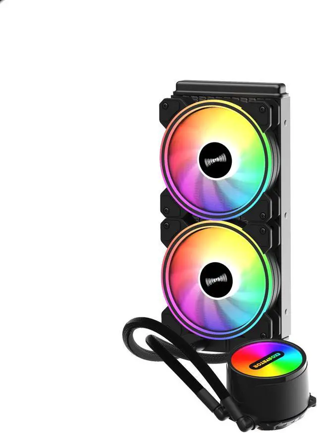 Alt view image 5 of 6 - Desktop computer, PC host, CPU integrated water-cooled heat sink, Lingjing 240 ARGB divine light synchronous mirrorless silent fan