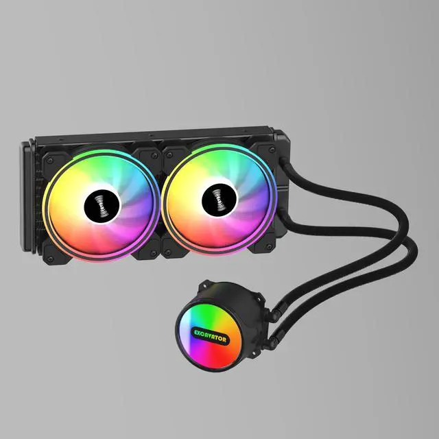 Alt view image 4 of 6 - Desktop computer, PC host, CPU integrated water-cooled heat sink, Lingjing 240 ARGB divine light synchronous mirrorless silent fan