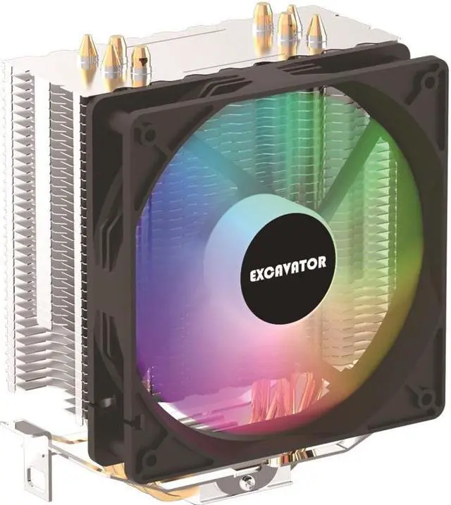 Alt view image 2 of 5 - Cross border desktop computer host 4 copper tube CPU heat sink blade A400 1700 12th generation air-cooled RGB colorful silent fan