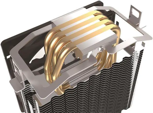 Alt view image 3 of 5 - Cross border desktop computer host 4 copper tube CPU heat sink blade A400 1700 12th generation air-cooled RGB colorful silent fan