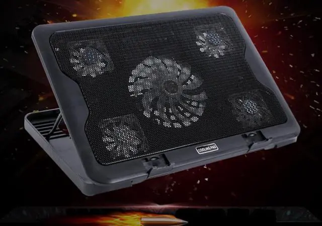 Alt view image 2 of 5 - Cross border new note heat sink with adjustable height of five fans, C5 silent heat dissipation, available below 15.6 inches
