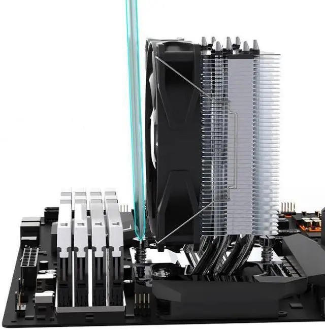 Alt view image 4 of 5 - Cross border TT desktop computer PC host CPU heat sink A400P 4 copper tube multi platform intelligent temperature control silent fan