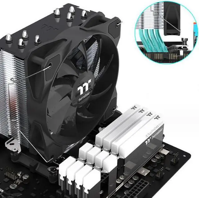 Alt view image 3 of 5 - Cross border TT desktop computer PC host CPU heat sink A400P 4 copper tube multi platform intelligent temperature control silent fan