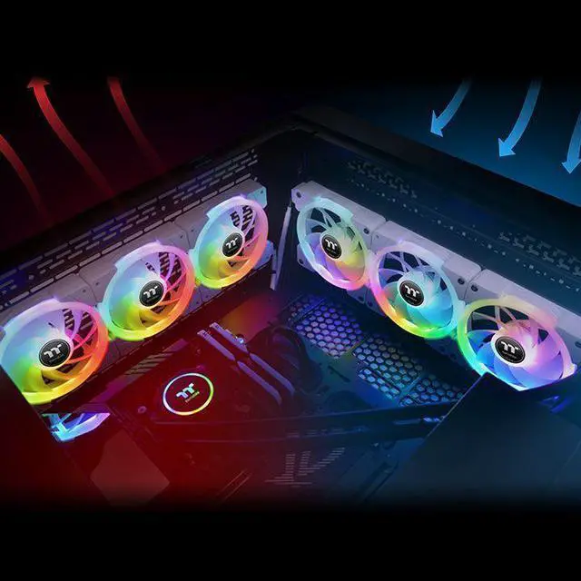 Alt view image 4 of 4 - Cross border TT desktop computer CPU case Yaoying SWAFAN EX14 RGB heat sink ARGB dazzling divine light synchronous silent temperature control fan