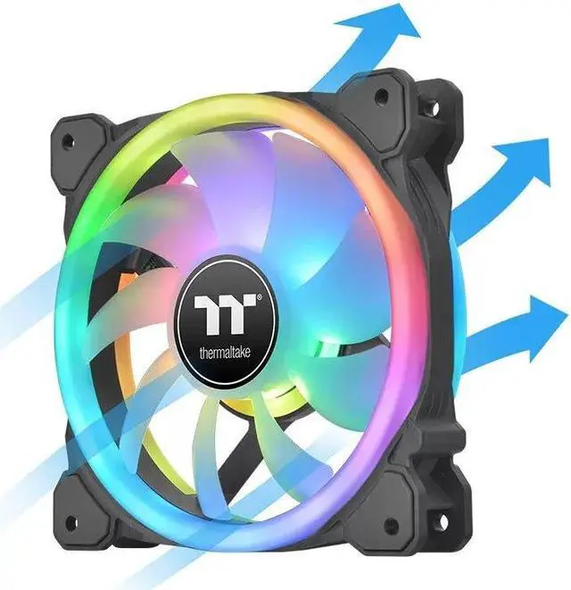 Alt view image 4 of 6 - Desktop computer host CPU chassis water-cooled heat sink Yaoying SWAFAN 14 RGB front and back fan blades RGB illusion synchronous silent fan