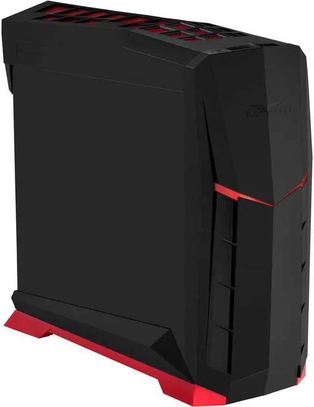 Alt view image 5 of 7 - ATX Tower Case, 90 Degree Motherboard Rotation with Window, Black & Red CS-RVX01BR-W