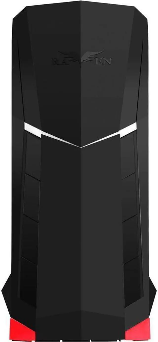 Alt view image 2 of 7 - ATX Tower Case, 90 Degree Motherboard Rotation with Window, Black & Red CS-RVX01BR-W