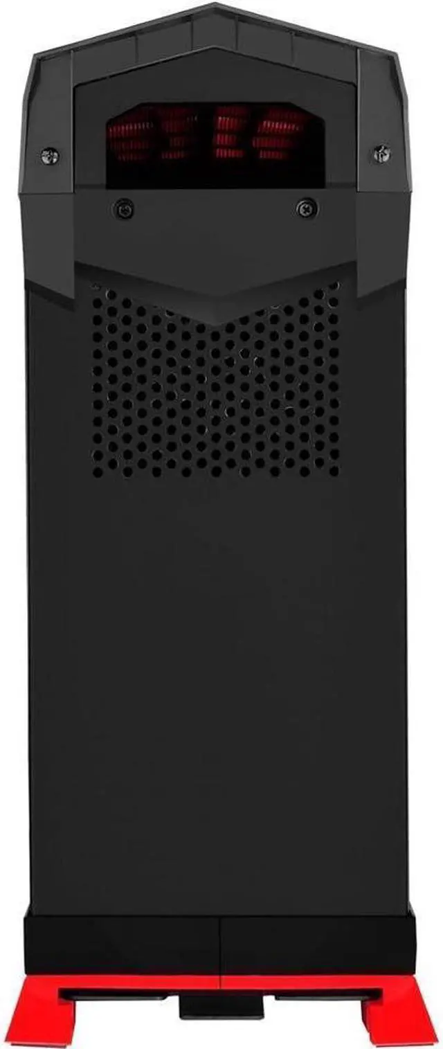 Alt view image 3 of 7 - ATX Tower Case, 90 Degree Motherboard Rotation with Window, Black & Red CS-RVX01BR-W