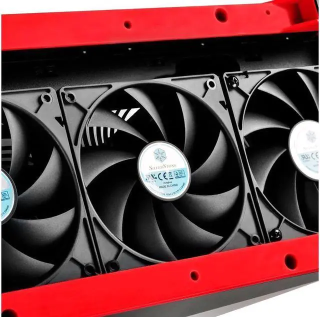 Alt view image 4 of 7 - ATX Tower Case, 90 Degree Motherboard Rotation with Window, Black & Red CS-RVX01BR-W