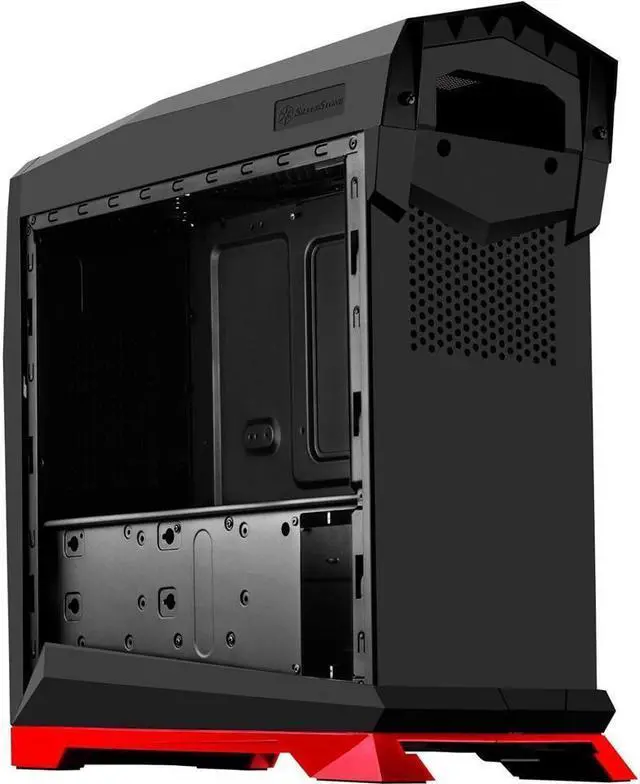 Alt view image 7 of 7 - ATX Tower Case, 90 Degree Motherboard Rotation with Window, Black & Red CS-RVX01BR-W