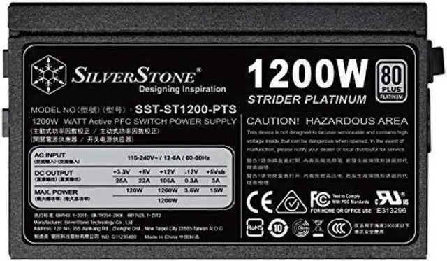 Alt view image 4 of 5 - Technology 1200 Watt Fully Modular 80 Plus Platinum Power Supply Ultra Compact 140MM in Depth ST1200-PTS