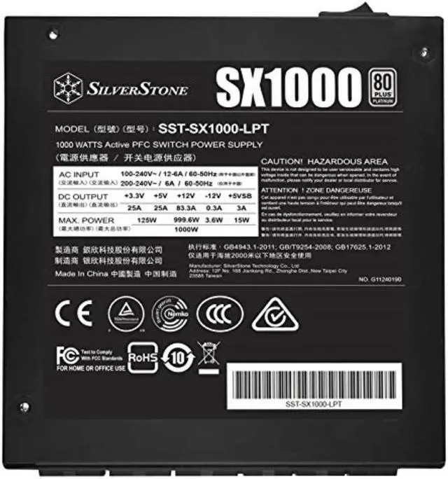 Alt view image 3 of 5 - 80 PLUS Platinum 1000W fully modular SFX-L power supply