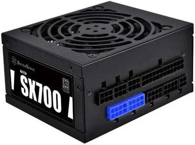 Main image of 700W, SFX form factor, single +12V rails with 58.4A output, Silent 92mmFan with 18dBA, efficiency 80Plus Platinum certification, fully modular cable, 4x 6+2pin PCI-E, dual EPS 8pin