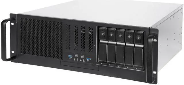Alt view image 7 of 13 - SilverStone Technology RM41-H08 4U Rackmount Server Case with 5 x 3.5 Hot-Swappable Bay and 3 x 5.25 Bays with USB 3.1 Gen 1 RM41-H08-x