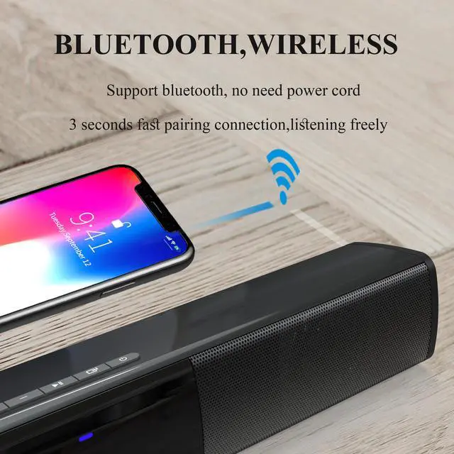 Alt view image 3 of 7 - INFIBLA Small Sound Bar for TV with Bluetooth USB,AUX Connection,Mini Sound/Audio System for PC TV Speakers/Home Theater,Gaming,Projectors