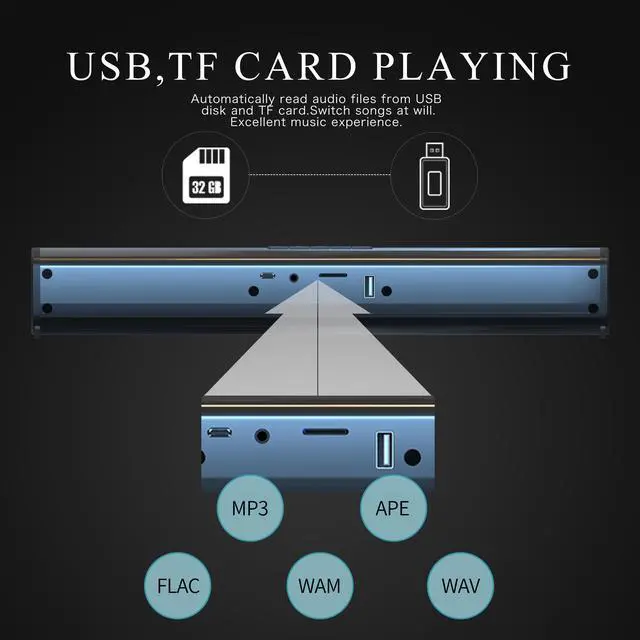 Alt view image 5 of 7 - INFIBLA Small Sound Bar for TV with Bluetooth USB,AUX Connection,Mini Sound/Audio System for PC TV Speakers/Home Theater,Gaming,Projectors