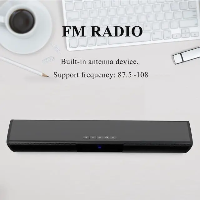 Alt view image 6 of 7 - INFIBLA Small Sound Bar for TV with Bluetooth USB,AUX Connection,Mini Sound/Audio System for PC TV Speakers/Home Theater,Gaming,Projectors