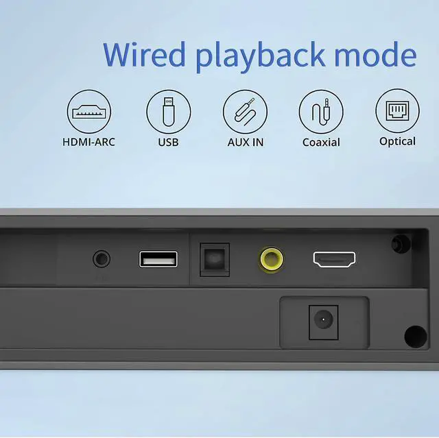 Alt view image 4 of 6 - INFIBLA TV bar speaker, wireless Bluetooth 5.3 bar speaker TV speaker, TV audio three equalizer modes, optional/AUX/ARC connection, DSP bass stereo audio with remote control, wall mounted type suitabl