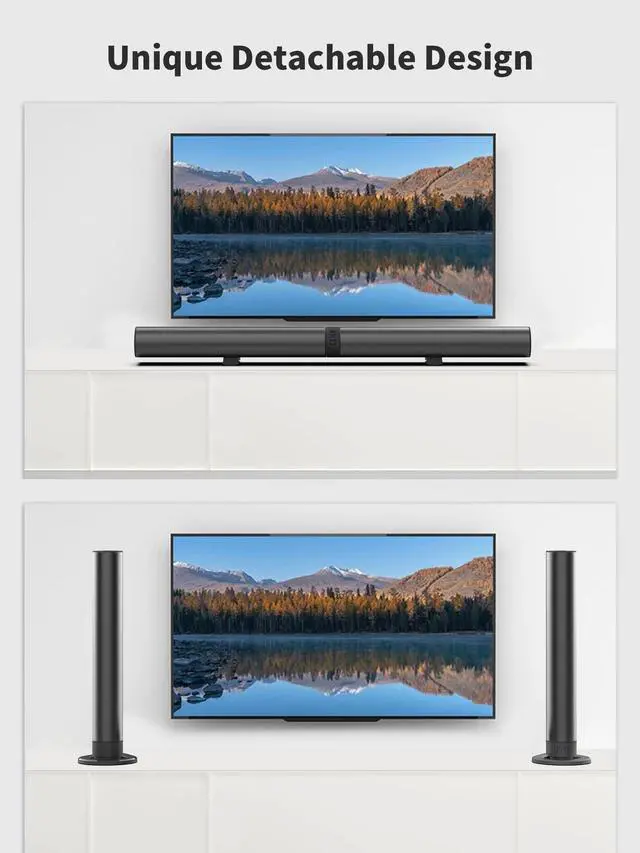 Alt view image 2 of 7 - INFIBLA TV Sound Bars, Detachable 2 in 1 Bluetooth 5.3 Sound Bar for TV, 29 inch 2.2 Channel TV Speaker for Surround Sound System, Optical/Aux/USB
