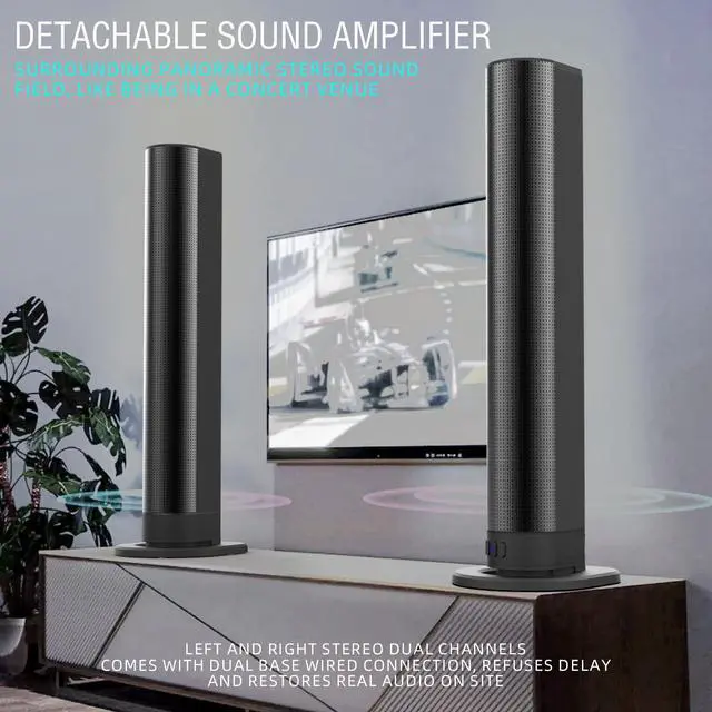 Alt view image 3 of 7 - INFIBLA TV Sound Bars, Detachable 2 in 1 Bluetooth 5.3 Sound Bar for TV, 29 inch 2.2 Channel TV Speaker for Surround Sound System, Optical/Aux/USB