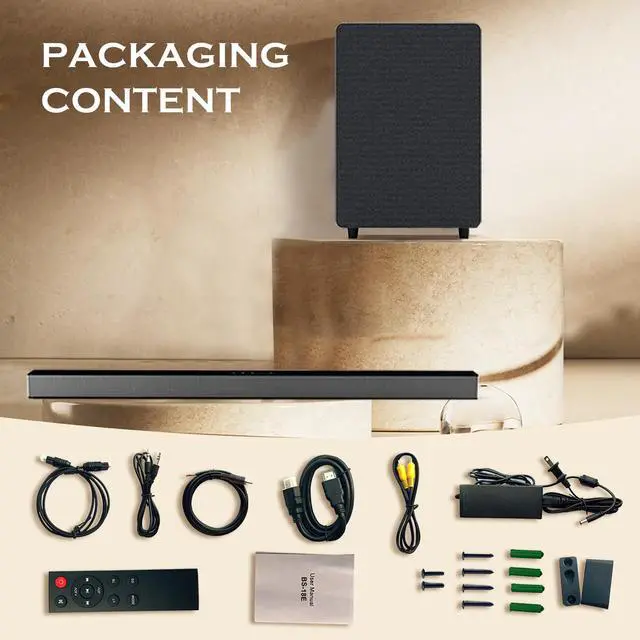 Alt view image 5 of 6 - INFIBLA Soundbar, TV Sound Bar with Dual Bass Ports Wired HDMI and Wireless Bluetooth 5.3 Home Theater System (Enhanced Bass Technology, 3-Inch Drivers, Wall Mountable, DSP)