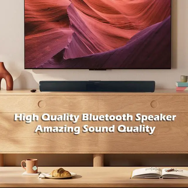 Alt view image 2 of 7 - INFIBLA Soundbar Speakers, Bluetooth 5.0 TV Soundbar, HD Audio Stereo Soundbar Surround Sound Home Cinema with Remote Control, Support RCA AUX TF-CARD