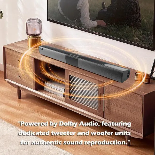 Alt view image 4 of 7 - INFIBLA Soundbar Speakers, Bluetooth 5.0 TV Soundbar, HD Audio Stereo Soundbar Surround Sound Home Cinema with Remote Control, Support RCA AUX TF-CARD