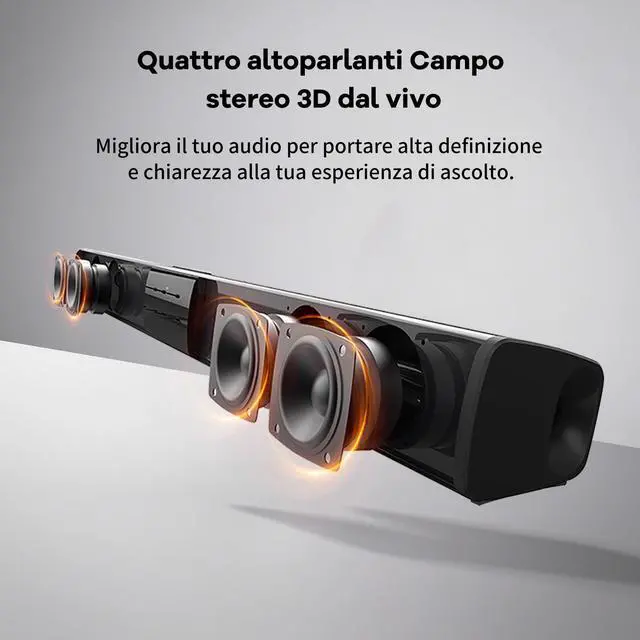 Alt view image 3 of 7 - INFIBLA Soundbar Speakers, Bluetooth 5.0 TV Soundbar, HD Audio Stereo Soundbar Surround Sound Home Cinema with Remote Control, Support RCA AUX TF-CARD