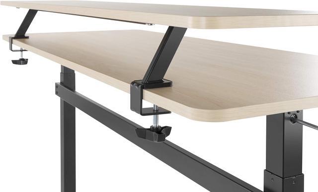 Alt view image 5 of 7 - Stand Steady 55 Inch Clamp On Desk Shelf | Large Monitor Riser Supports 3 Screens for Extra Storage | Ergonomic Monitor Stand Securely Attaches to Surface with Clamp Base - No Screws (55 In / Maple)