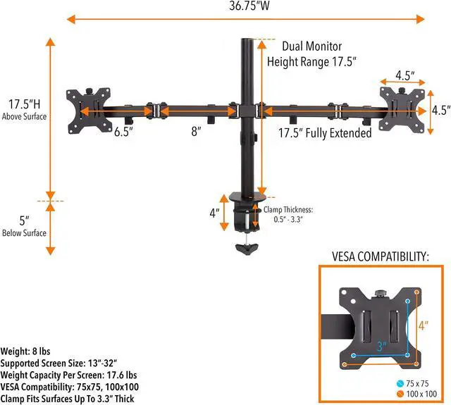 Alt view image 6 of 7 - Stand Steady Dual Monitor Arm