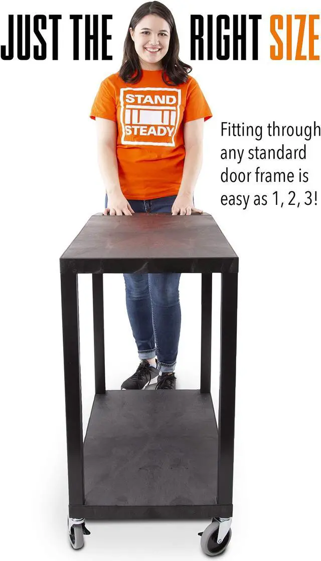 Alt view image 7 of 7 - Original Tubstr - Flat Top Utility Cart - Heavy Duty, Supports up to 200 lbs - Flat Shelf Multipurpose Cart Perfect for Home, Garage, Catering, Warehouse and More (2 Shelf / 35x18)