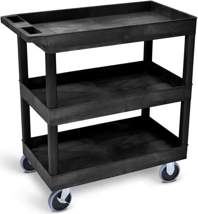 Alt view image 7 of 7 - Stand Steady Tubstr Heavy Duty 32 x 18 inches - Shelf Utility Cart/Service Cart - Tub Carts & Deep Shelves (3 Shelf)