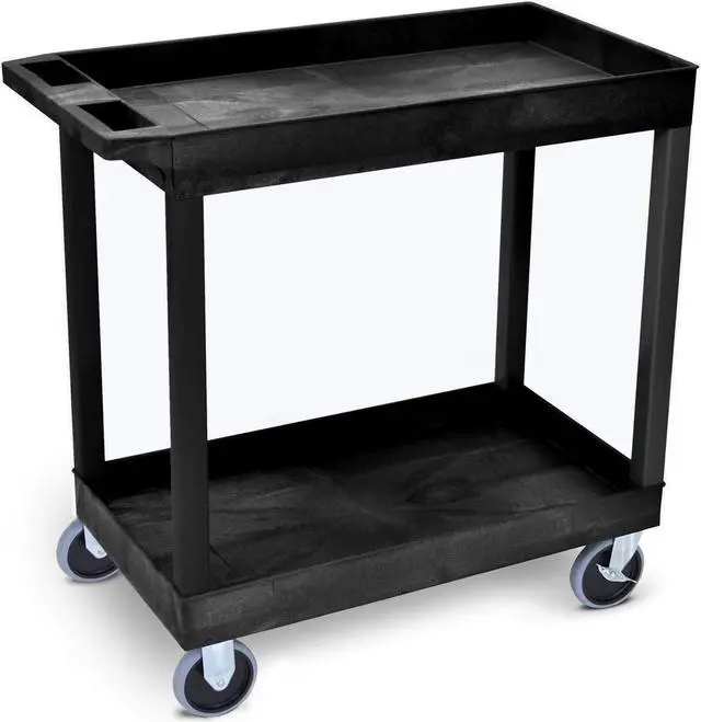 Alt view image 7 of 7 - Tubstr Heavy Duty 32 x 18 inches - Shelf Utility Cart/Service Cart - Supports up to 500 lbs - Tub Carts & Deep Shelves (2 Shelf)