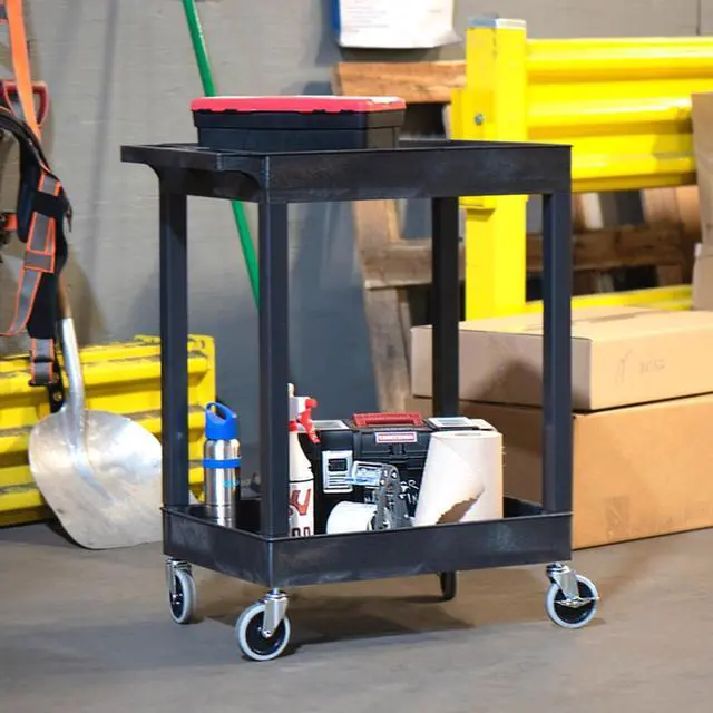 Alt view image 5 of 7 - Stand Steady 18" x 27.25" Tubstr Two Shelf Tub Utility Cart - Black