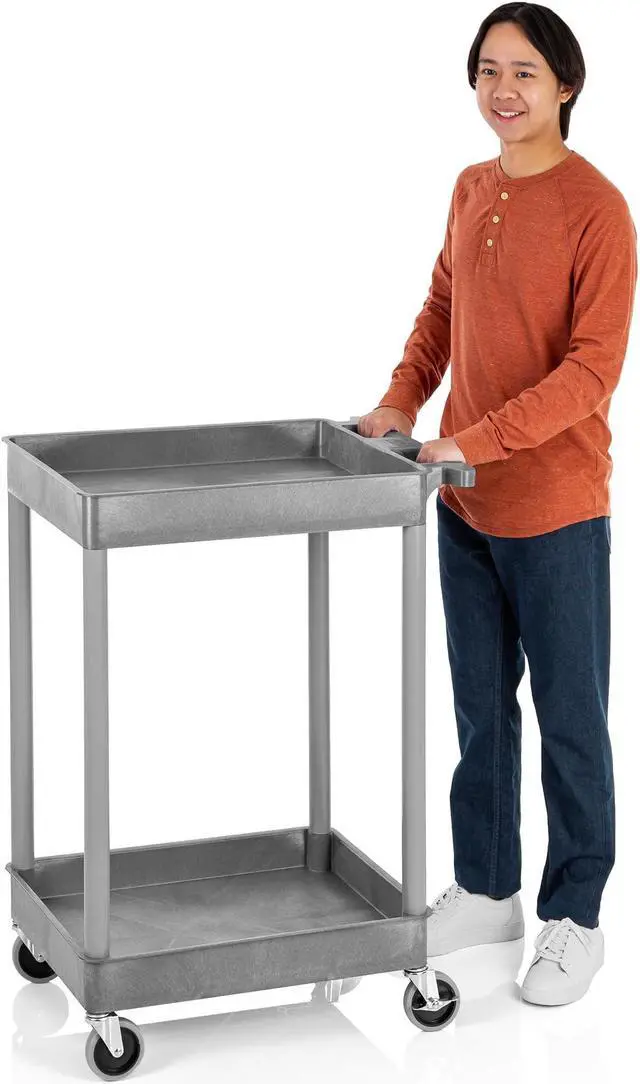 Main image of Stand Steady 18" x 24" Tubstr Two Shelf Tub Utility Cart - Gray