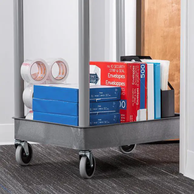 Alt view image 5 of 7 - Stand Steady 18" x 24" Tubstr Two Shelf Tub Utility Cart - Gray