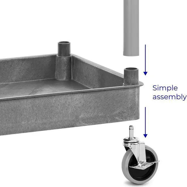 Alt view image 7 of 7 - Stand Steady 18" x 24" Tubstr Two Shelf Tub Utility Cart - Gray