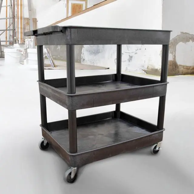 Alt view image 4 of 7 - Stand Steady 24" x 32" Tubstr Three Shelf Tub Utility Cart - Black
