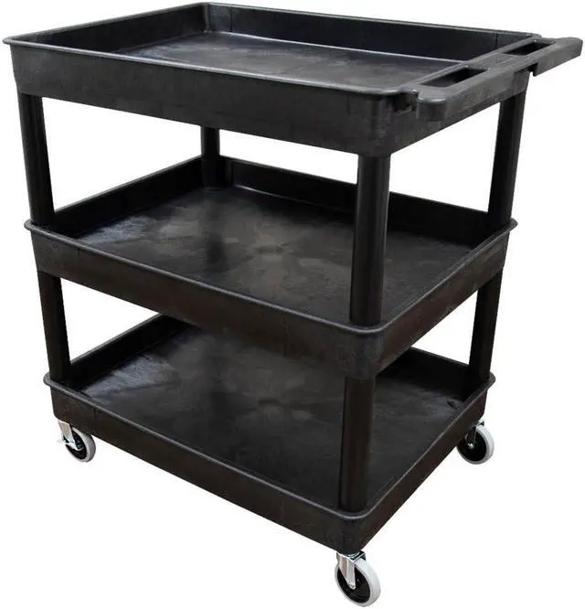 Alt view image 6 of 7 - Stand Steady 24" x 32" Tubstr Three Shelf Tub Utility Cart - Black