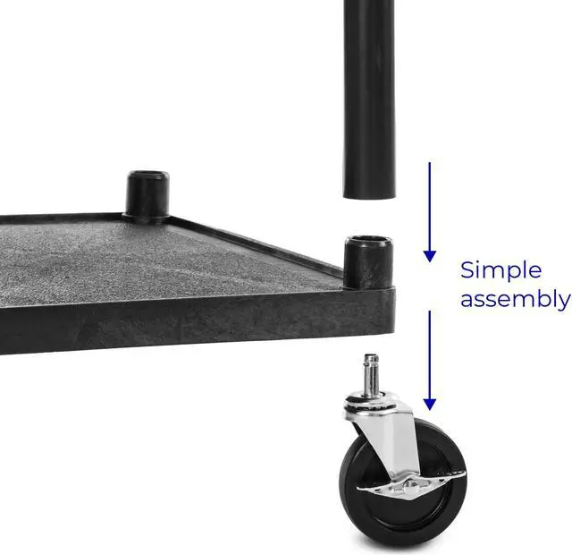Alt view image 7 of 7 - Stand Steady 24" x 32" Tubstr Two Shelf Tub Utility Cart - Black