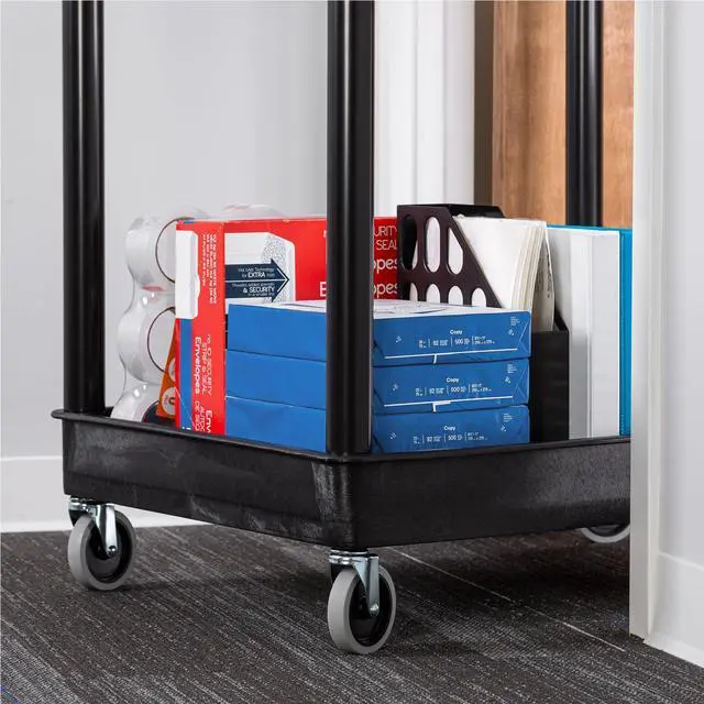 Alt view image 5 of 7 - Stand Steady 24" x 32" Tubstr Two Shelf Tub Utility Cart - Black