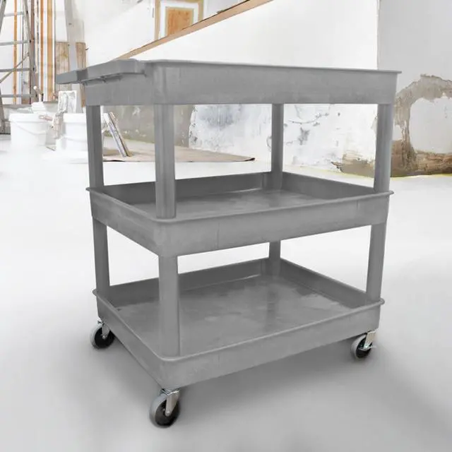 Alt view image 4 of 7 - Stand Steady 24" x 32" Tubstr Three Shelf Tub Utility Cart - Gray